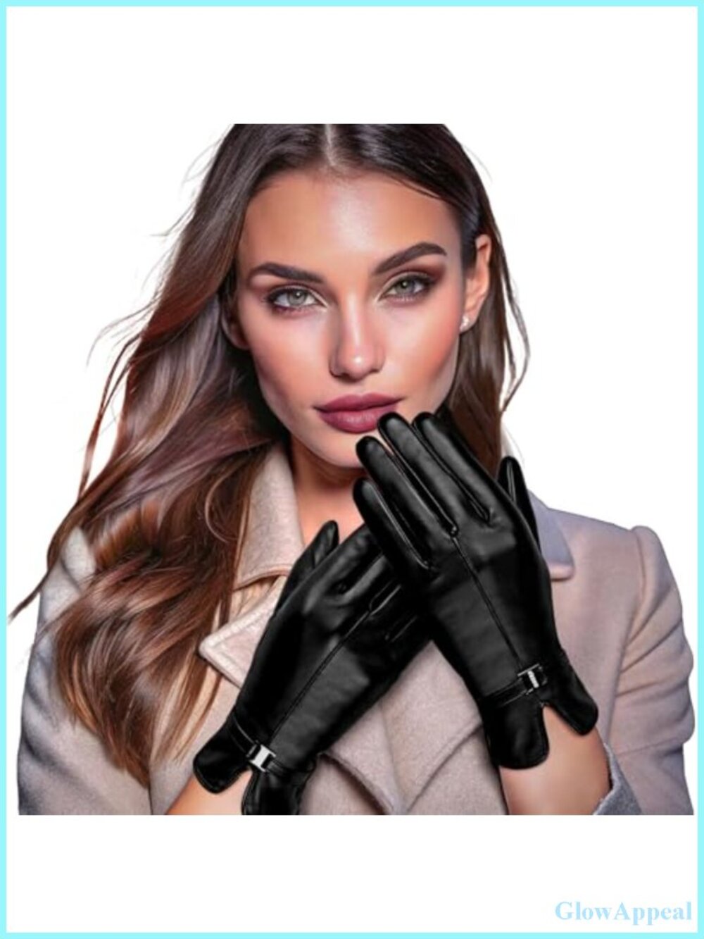 Women's Sheepskin Leather Touchscreen Winter Gloves Wool Lined